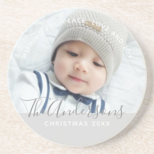 Custom Colour with Custom Photo and Text Coaster