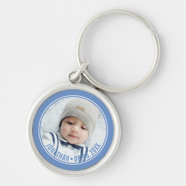 Custom Colour with Custom Photo and Text Keychain (Front)
