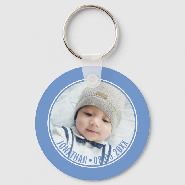Custom Colour with Custom Photo and Text Keychain (Front)