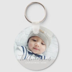 Custom Colour with Custom Photo and Text Keychain