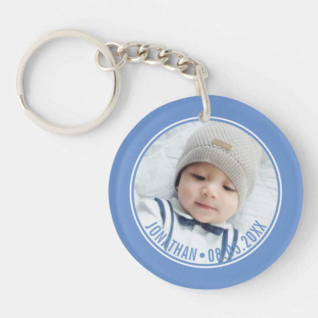 Custom Colour with Custom Photo and Text Keychain (Front)