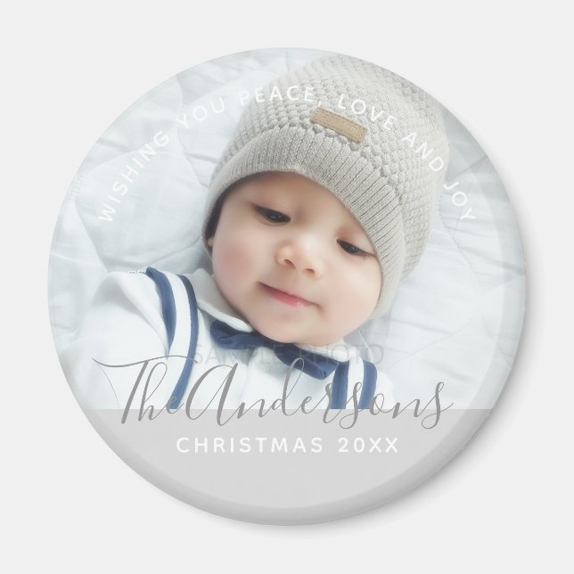 Custom Colour with Custom Photo and Text Magnet (Front)
