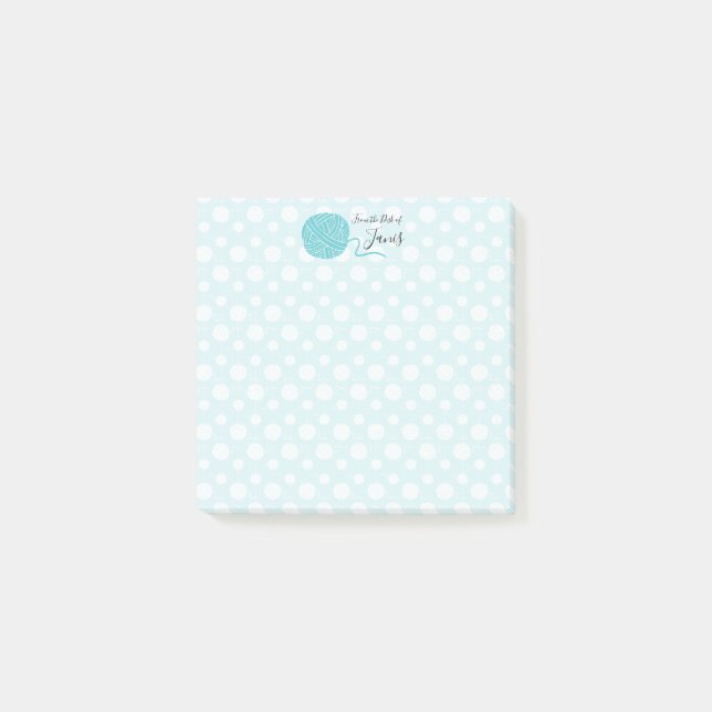 Custom Colour Yarn Ball String Pattern Post-it Notes (Front)