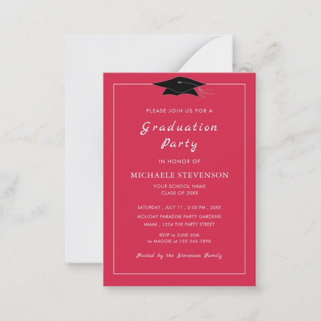 Custom Colour Your Own Design Graduation Invitatio Card (Front)