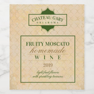 Custom coloured aged homemade wine personalized label