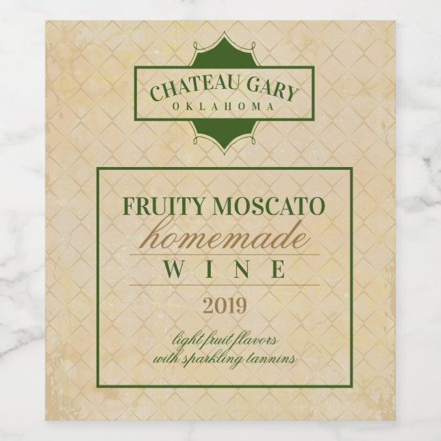 Custom coloured aged homemade wine personalized label (Single Label)