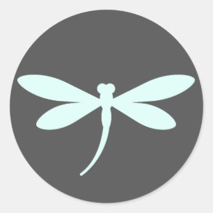 Custom Coloured Dragonfly Stickers w/ Dark Grey BG
