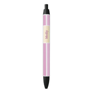 Custom Coloured Feminine Stripes Black Ink Pen