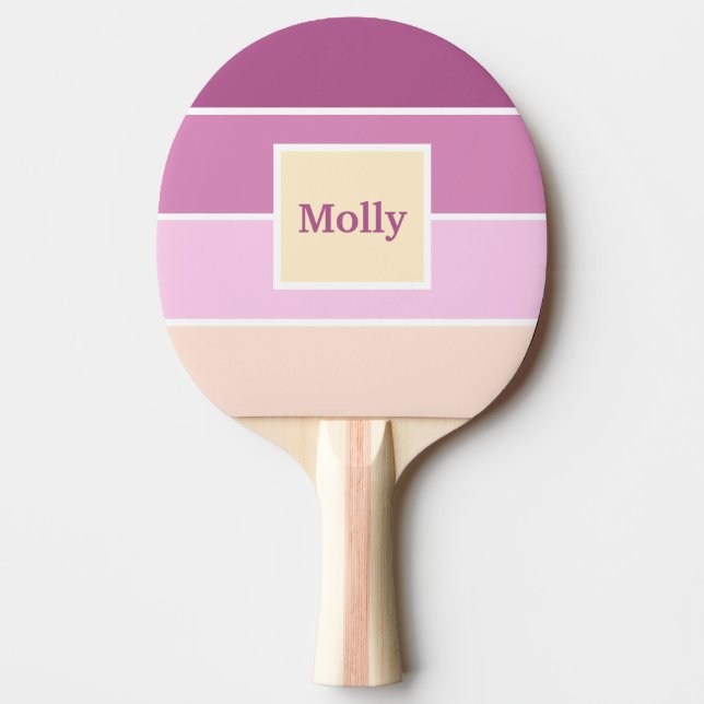 Custom Coloured Feminine Stripes Ping Pong Paddle (Front)