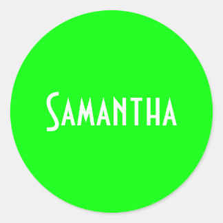 Custom coloured Neon Green add a name Classic Round Sticker