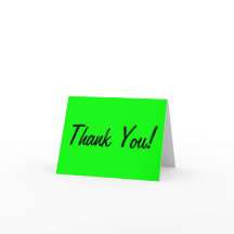 Custom coloured Neon Green Thank You