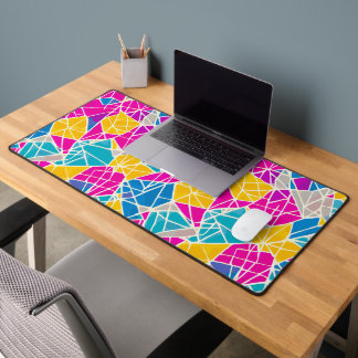 Custom Colourful Abstract Geometric Shapes Desk Mat