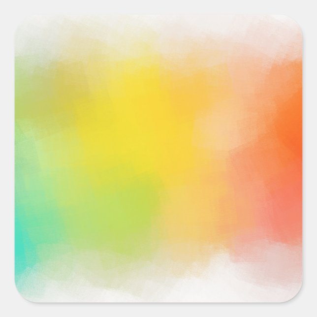 Custom Colourful Abstract Pink Red Yellow Orange Square Sticker (Front)