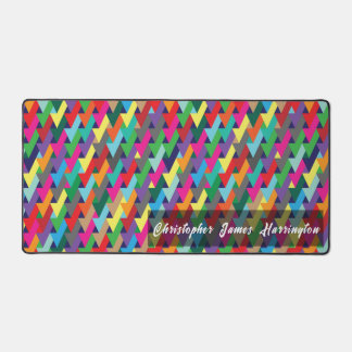 Custom Colourful Arrow Pattern with Name Desk Mat