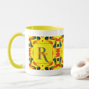 Custom Colourful Art Monogram Your Initial Name  Mug