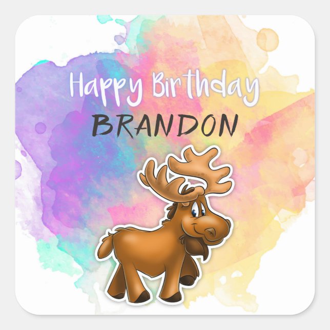 Custom Colourful Birthday Sticker (Front)