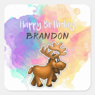 Custom Colourful Birthday Sticker