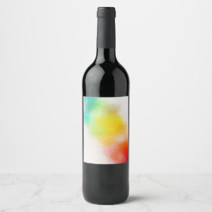 Custom Colourful Blank Modern Pink Red Yellow Wine Label