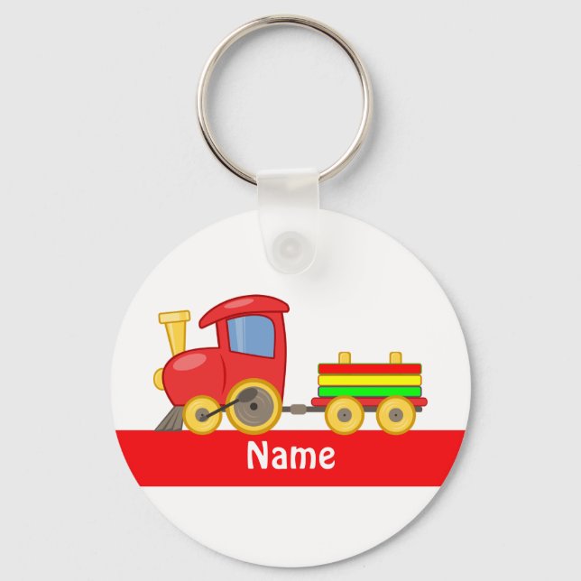 Custom Colourful cartoon train Keychain (Front)