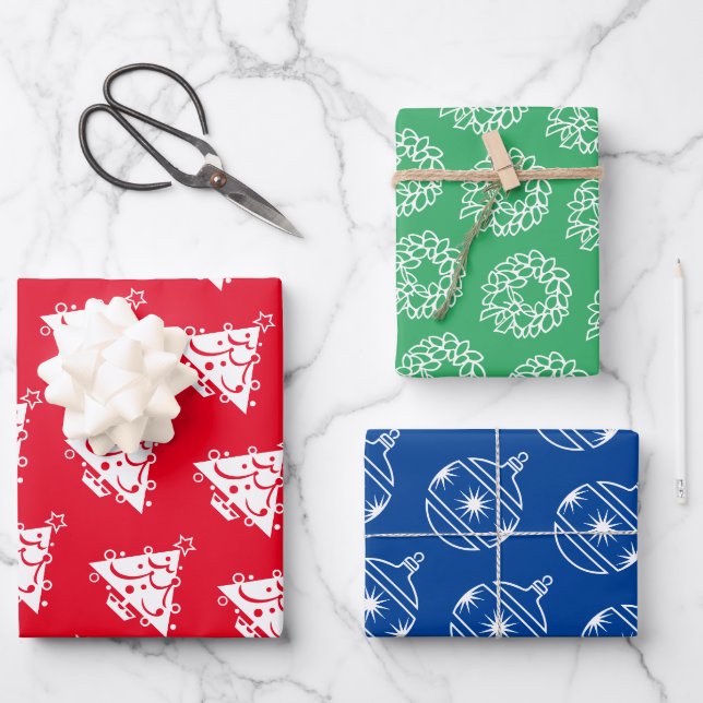 Custom colourful Christmas wrapping paper sheets (Front)