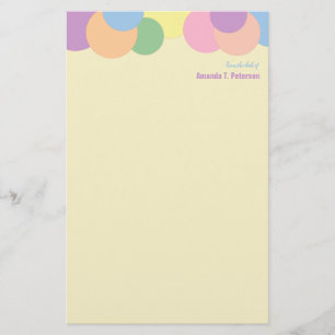 Custom Colourful Circles Pattern From the Desk of  Stationery