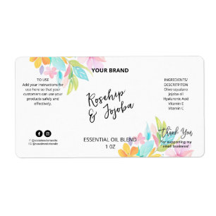 Custom Colourful Dropper Bottle Product Labels