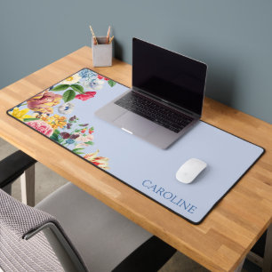 Custom Colourful Garden Wildflowers Floral Bouquet Desk Mat