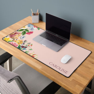 Custom Colourful Garden Wildflowers Floral Bouquet Desk Mat