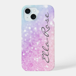 Custom Colourful Glitter Iridescent Elegant iPhone 15 Case