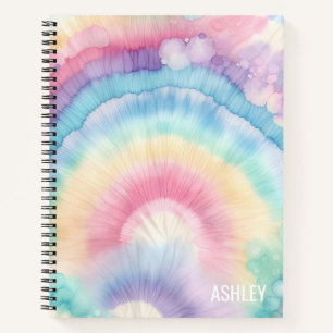 Custom Colourful Groovy Tie Dye Pattern Notebook