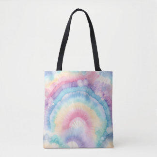 Custom Colourful Groovy Tie Dye Pattern Tote Bag