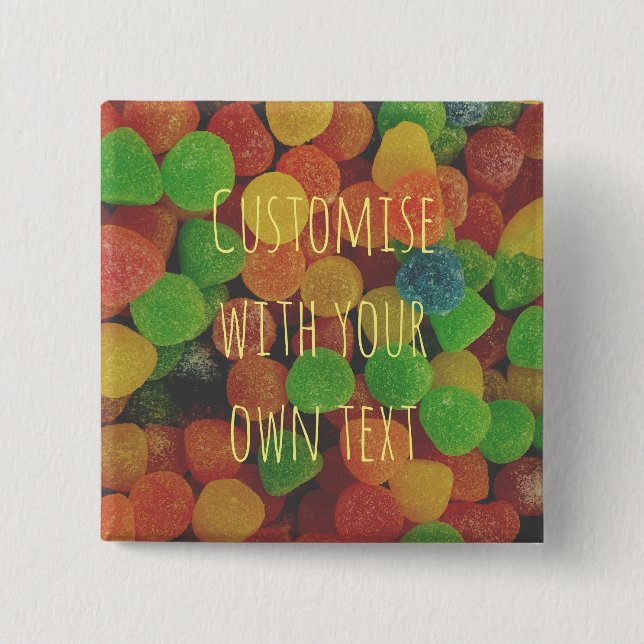 Custom Colourful Gumdrops 2 Inch Square Button (Front)
