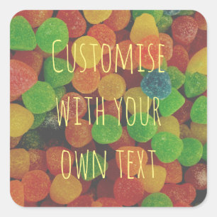 Custom Colourful Gumdrops Square Sticker