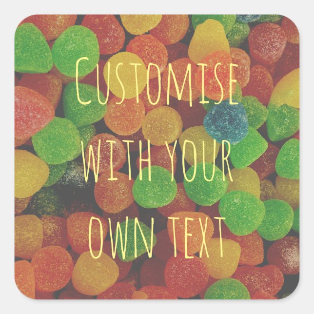 Custom Colourful Gumdrops Square Sticker (Front)