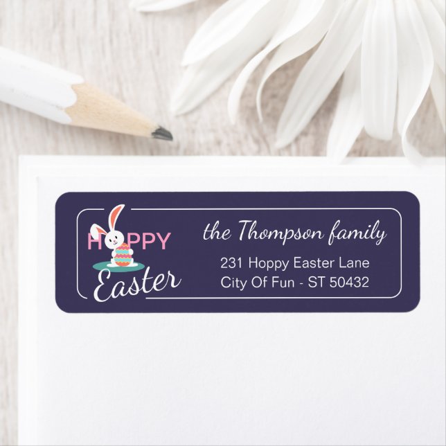 Custom Colourful Hoppy Easter Bunny Pattern (Insitu)
