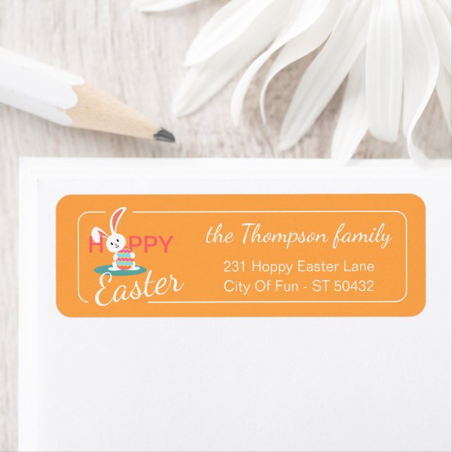 Custom Colourful Hoppy Easter Bunny Pattern (Insitu)