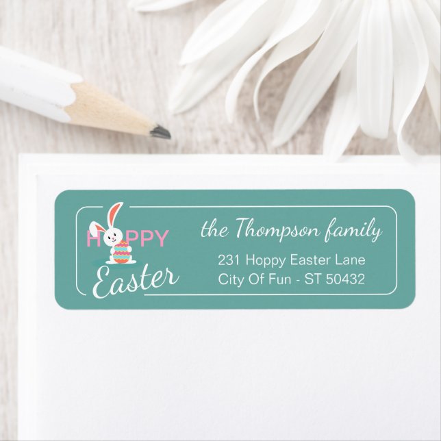Custom Colourful Hoppy Easter Bunny Pattern (Insitu)