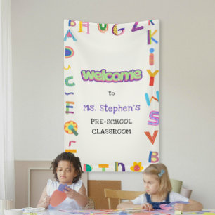 Custom Colourful Letter Welcome Teacher's Classroo Banner