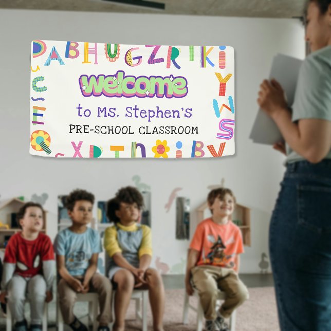 Custom Colourful Letter Welcome Teacher's Classroo Banner (Custom Colorful Letter Welcome Teacher's Classroom Banner)