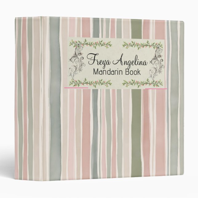Custom Colourful Line Binder | Personalized Text (Front/Spine)