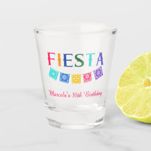 Custom Colourful Mexican Fiesta Birthday  Shot Glass