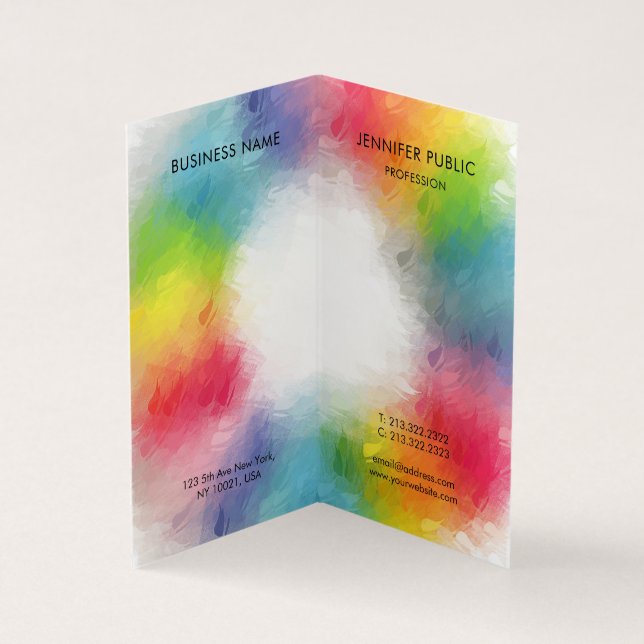 Custom Colourful Monogram Modern Elegant Template Business Card (Inside)