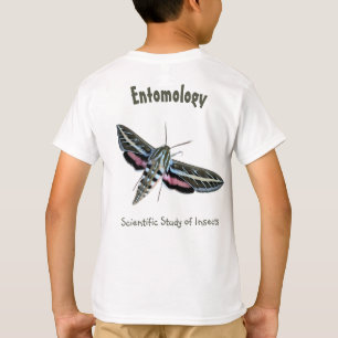 Custom Colourful Moth Pocket & Back Entomology T-Shirt