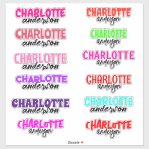 Custom Colourful Name Girly School Vinyl Sticker 