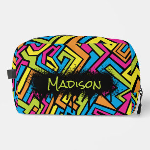 Custom Colourful Neon Graffiti Street Art Pattern  Dopp Kit