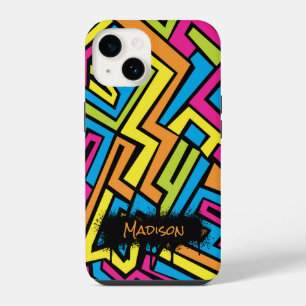 Custom Colourful Neon Graffiti Street Art Pattern  iPhone 14 Case