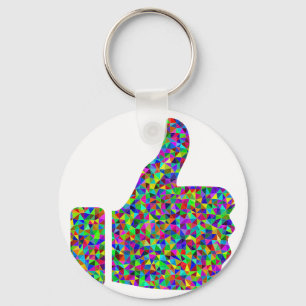 Custom Colourful Prismatic Thumbs Up Keychain