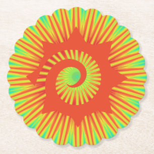 Custom Colourful Red Spiral Paper Coasters