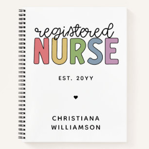 Custom Colourful Registered Nurse RN Graduation Notebook
