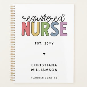 Custom Colourful Registered Nurse RN Graduation Planner
